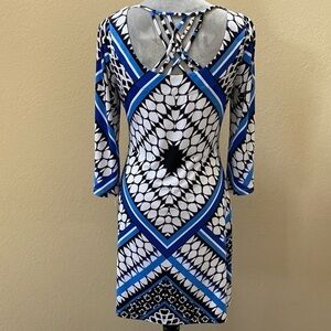 NWT Jessica Simpson Blue White Dress 6